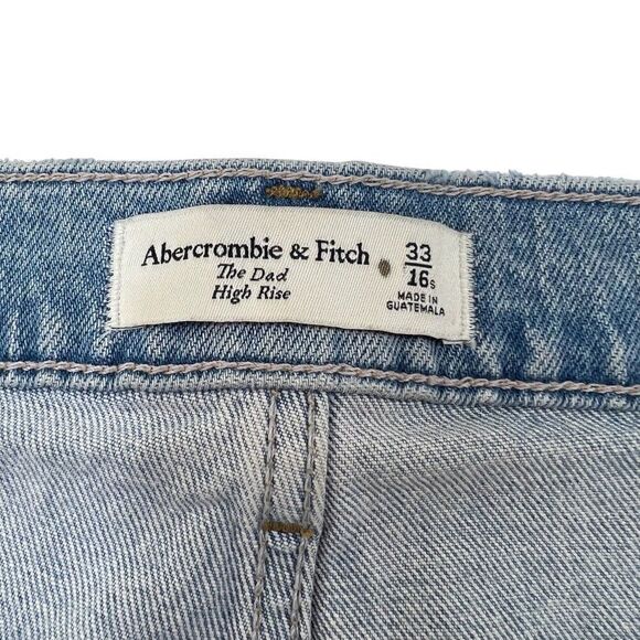 Abercrombie & Fitch The Dad High Rise Crossover Button Fly Jeans Size 33 - Picture 4 of 9